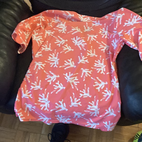 All for color pink and white silk women’s top large - Picture 2 of 3